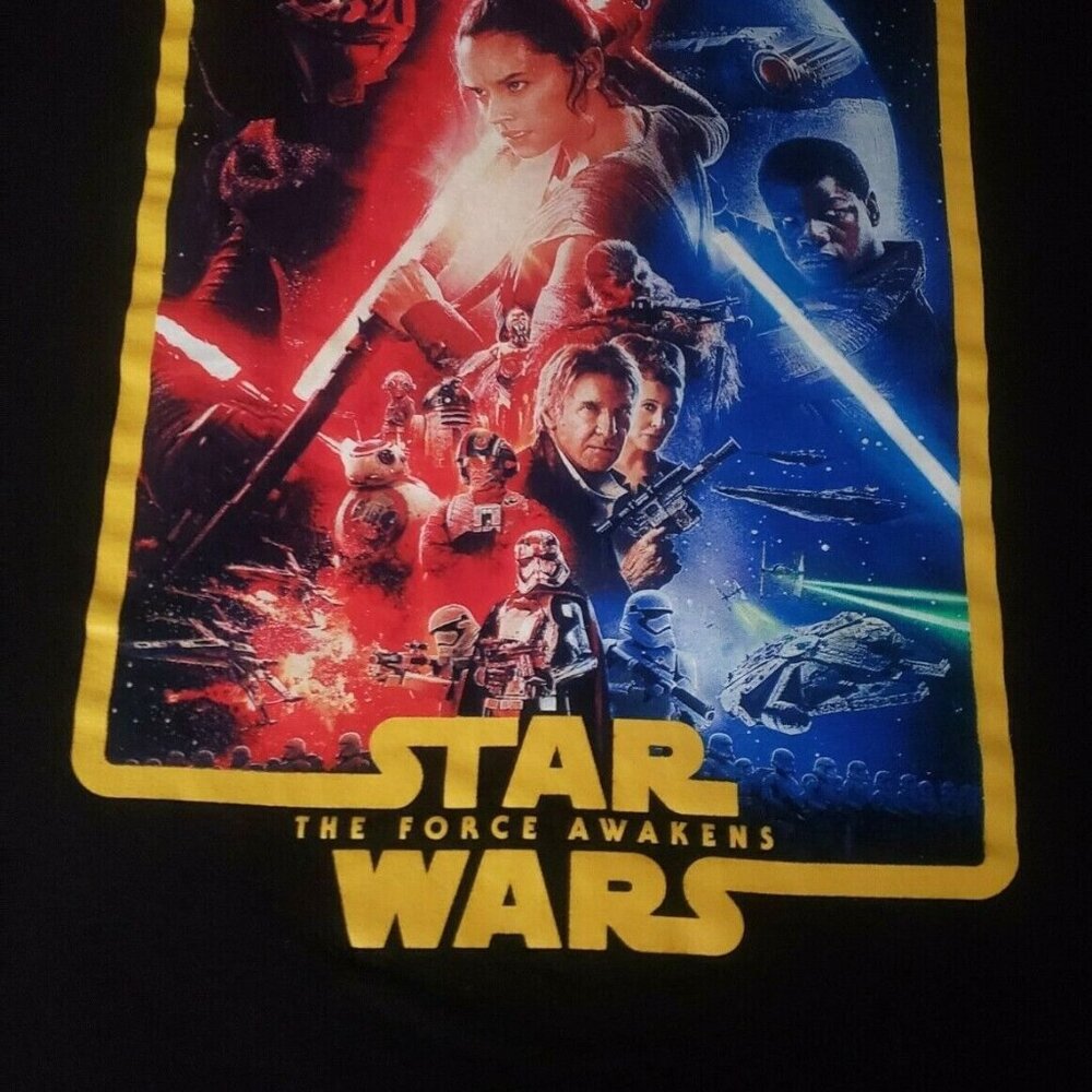Star Wars The Force Awakens T-Shirt Black 100% Cotton Size M - Picture 2 of 7